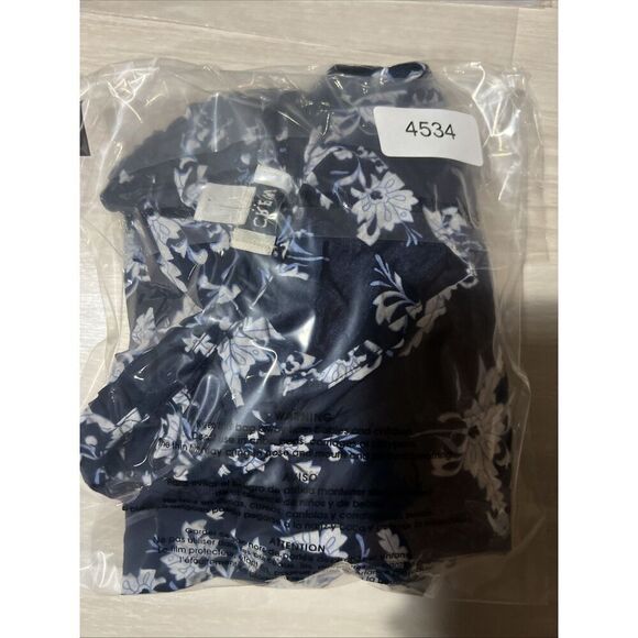 J Crew Womens XXL 2X Blue Floral Ruffle Blouse Shirt Top Plus Size - Picture 4 of 4